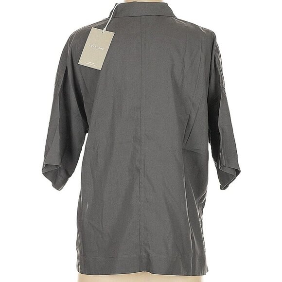 .. Everlane The Drapey Square Shirt, Slate Grey (XXS) - Picture 9 of 11